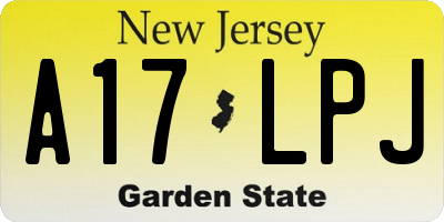 NJ license plate A17LPJ