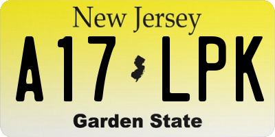 NJ license plate A17LPK