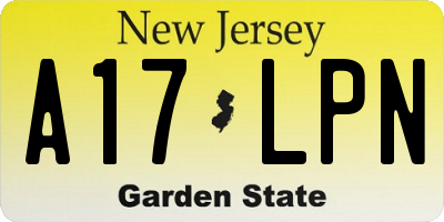 NJ license plate A17LPN