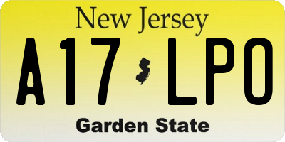 NJ license plate A17LPO