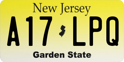NJ license plate A17LPQ