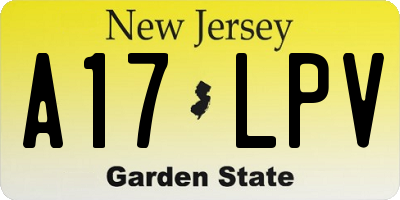 NJ license plate A17LPV