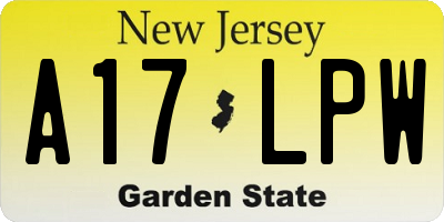 NJ license plate A17LPW
