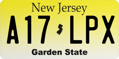NJ license plate A17LPX