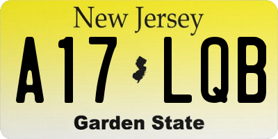 NJ license plate A17LQB