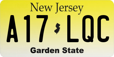 NJ license plate A17LQC