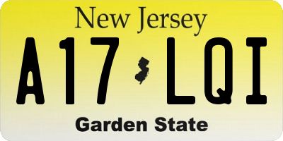 NJ license plate A17LQI