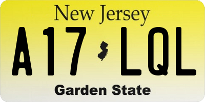 NJ license plate A17LQL