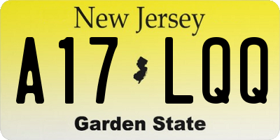 NJ license plate A17LQQ
