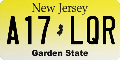 NJ license plate A17LQR