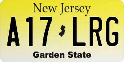 NJ license plate A17LRG