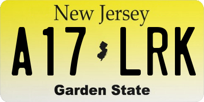 NJ license plate A17LRK