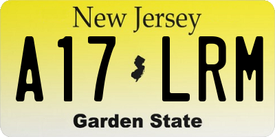 NJ license plate A17LRM