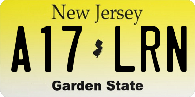 NJ license plate A17LRN