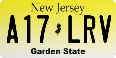 NJ license plate A17LRV