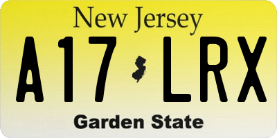 NJ license plate A17LRX