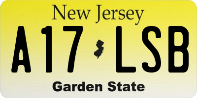 NJ license plate A17LSB
