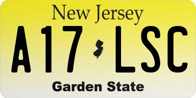 NJ license plate A17LSC