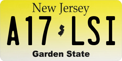 NJ license plate A17LSI