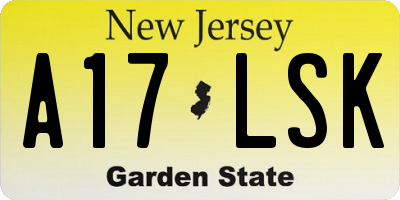 NJ license plate A17LSK