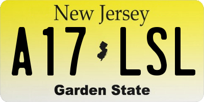 NJ license plate A17LSL
