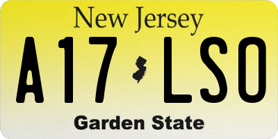 NJ license plate A17LSO
