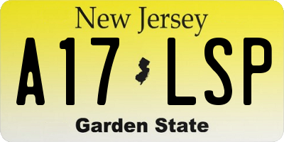 NJ license plate A17LSP
