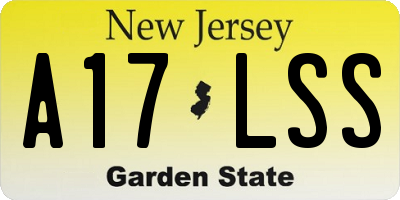 NJ license plate A17LSS