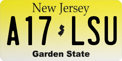 NJ license plate A17LSU