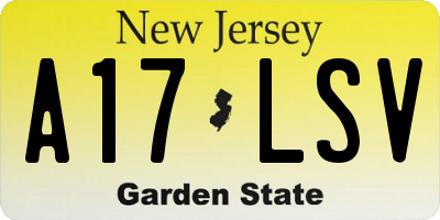 NJ license plate A17LSV