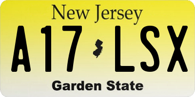NJ license plate A17LSX