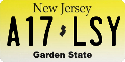 NJ license plate A17LSY