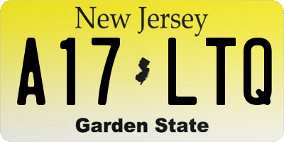 NJ license plate A17LTQ