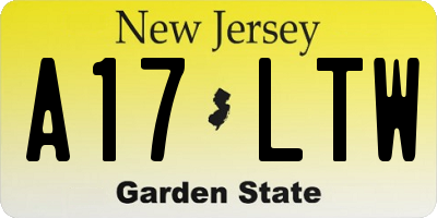 NJ license plate A17LTW