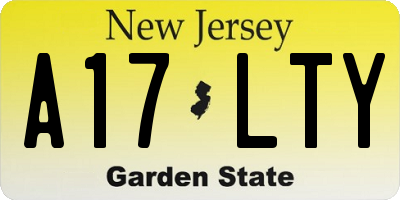 NJ license plate A17LTY