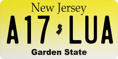 NJ license plate A17LUA