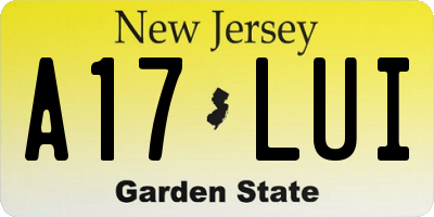 NJ license plate A17LUI