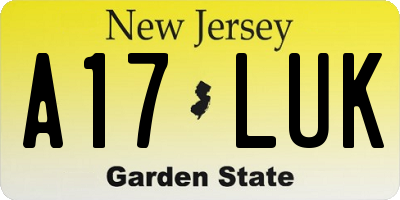 NJ license plate A17LUK