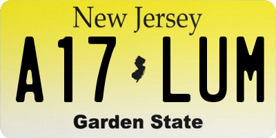 NJ license plate A17LUM