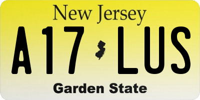 NJ license plate A17LUS