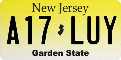 NJ license plate A17LUY