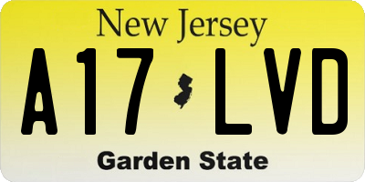 NJ license plate A17LVD