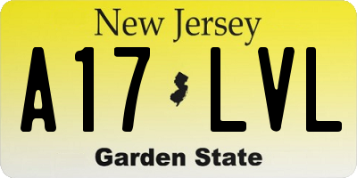 NJ license plate A17LVL