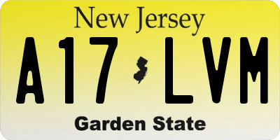 NJ license plate A17LVM