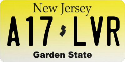 NJ license plate A17LVR