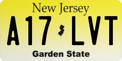 NJ license plate A17LVT