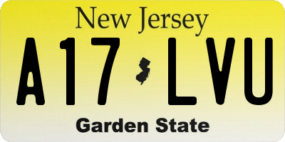 NJ license plate A17LVU