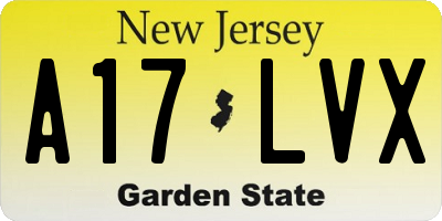 NJ license plate A17LVX