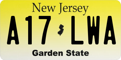 NJ license plate A17LWA