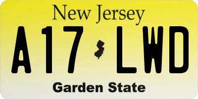 NJ license plate A17LWD